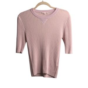 Filippa K Soft Sport Slim Rib Top Pink Tencel Wool Knit M Soft Girl Minimalist